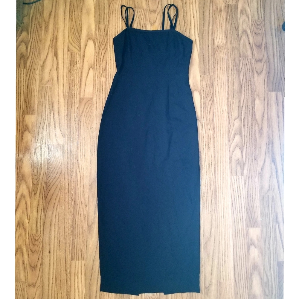 Vintage 90s Guess black spaghetti strap gown